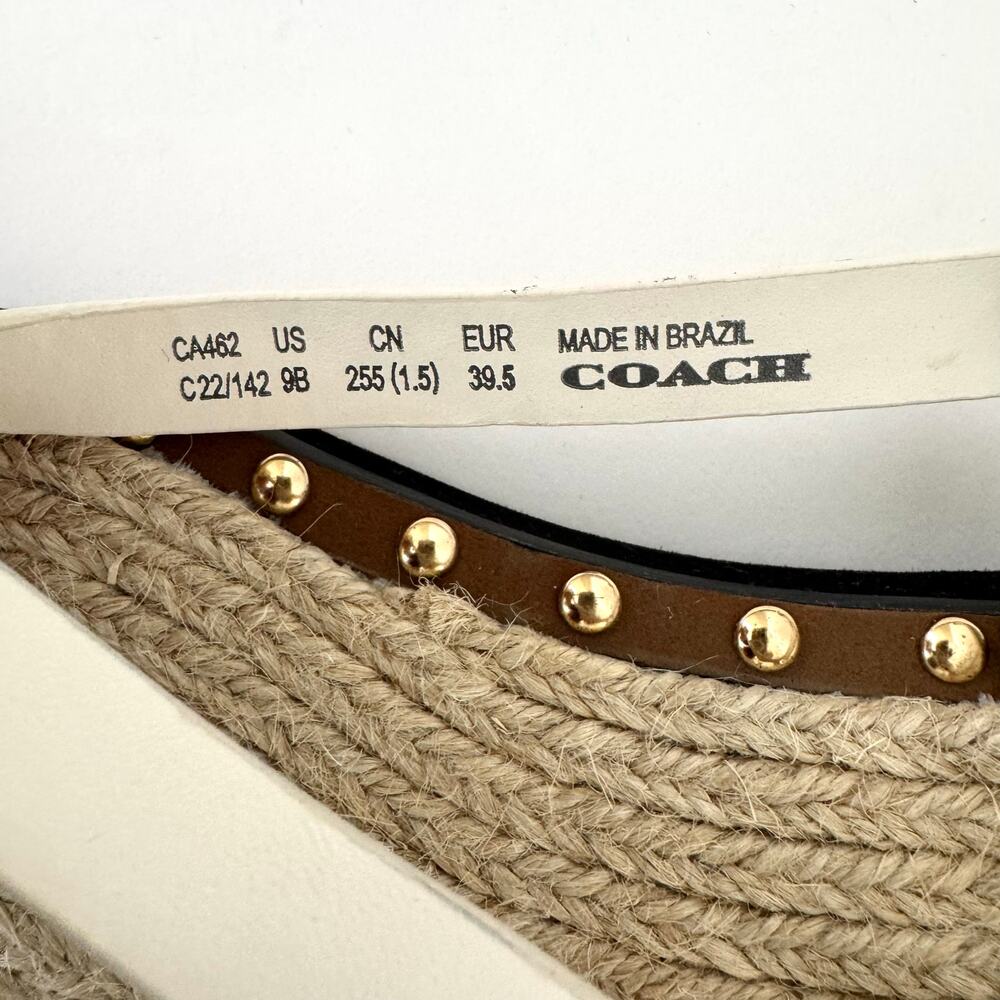 Coach Gracey Leather Thong Sandals Flats in Chalk Size 9 - Picture 9 of 11